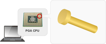 イメージ：パソコン・サーバー用CPU(PGA)リードピン金めっきのイメージ図