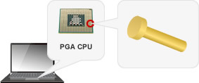 CPUに使用されているピンのめっき